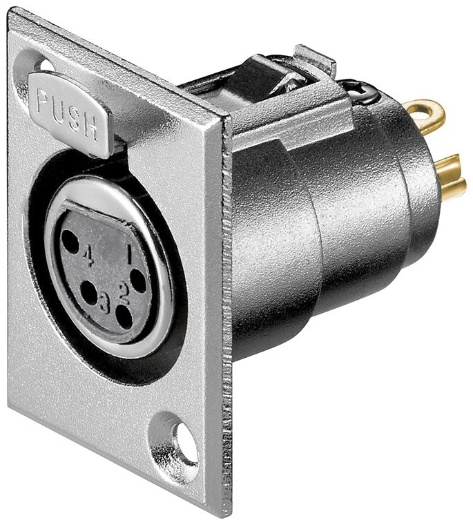 Presa XLR per microfono da pannello 4 Pin Presa XLR per microfono da pannello 4 Pin